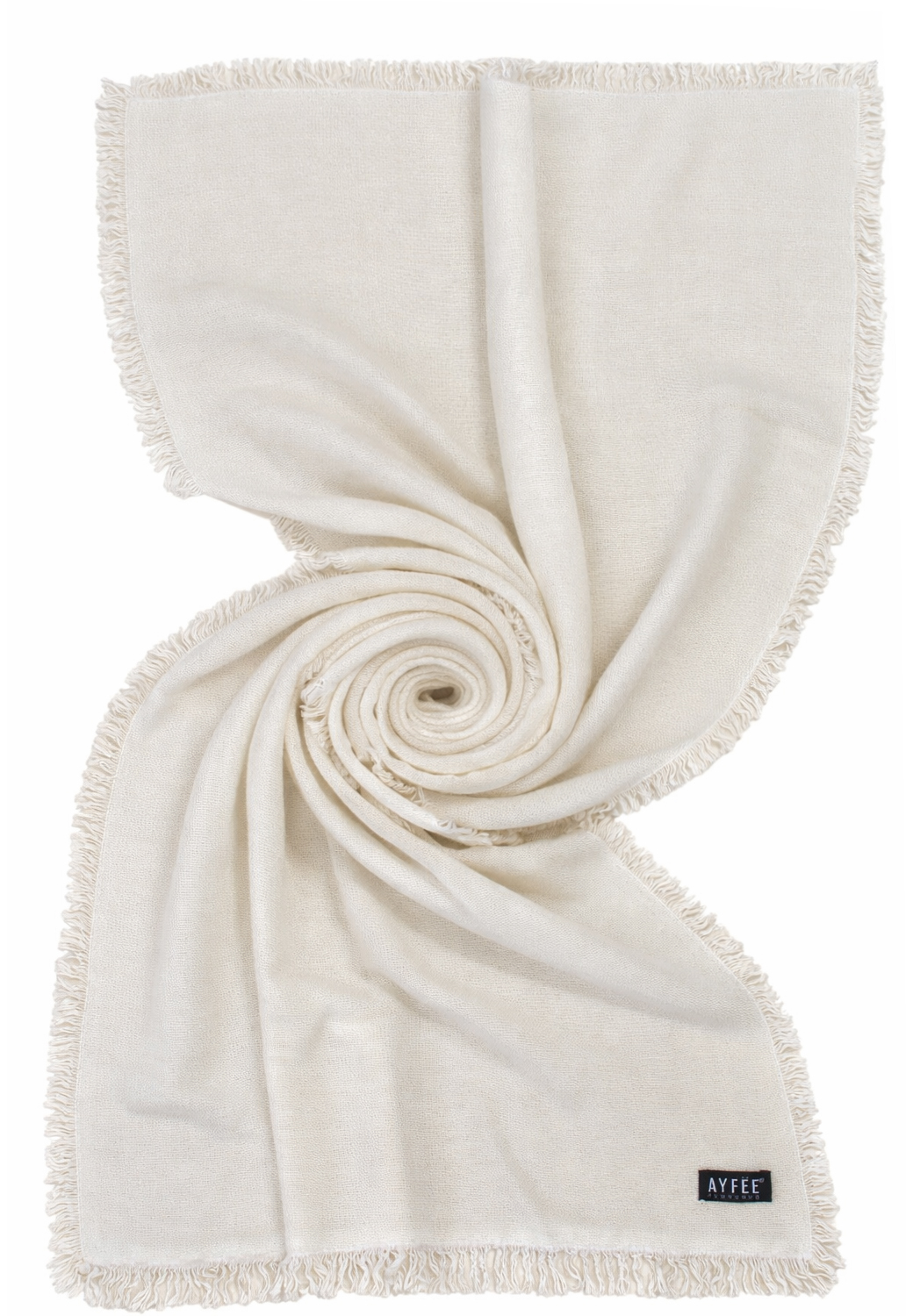 STOLA JACQUARD TINTA UNITA, 50%AC 38%MD 8%WO 4%WP, MADE IN ITALY           - IVORY